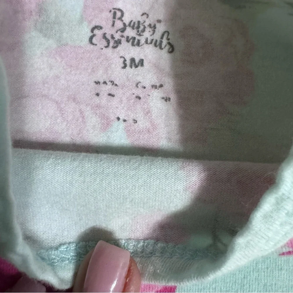 Baby Essentials Floral One Piece - Pink and Green